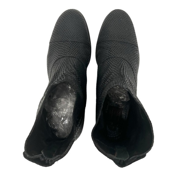 Billi Bi Copenhagen Black Leather Snake Print Almond Toe Casual Booties Women 40 - Picture 9 of 15